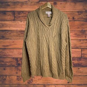 5 for $25🔥Vintage Cambridge Country Tan 3D Knit Sweater Large